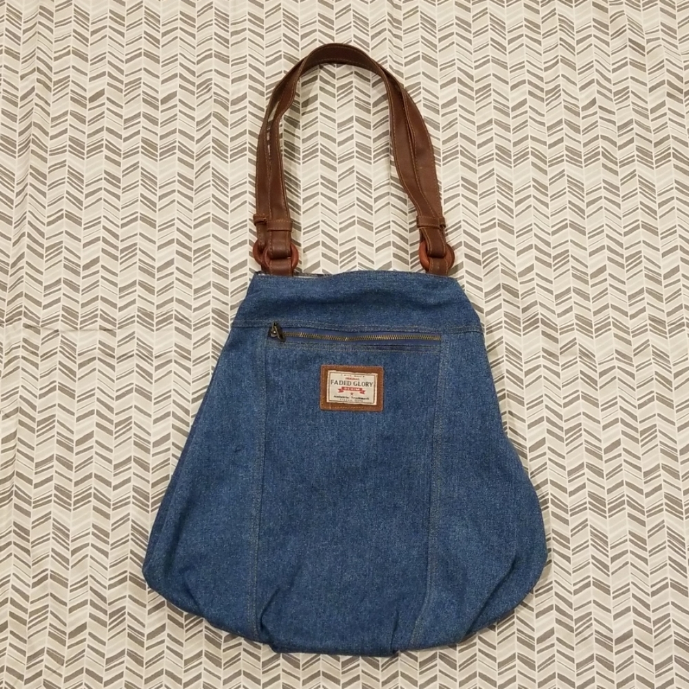 Faded Glory Denim Hobo Bag